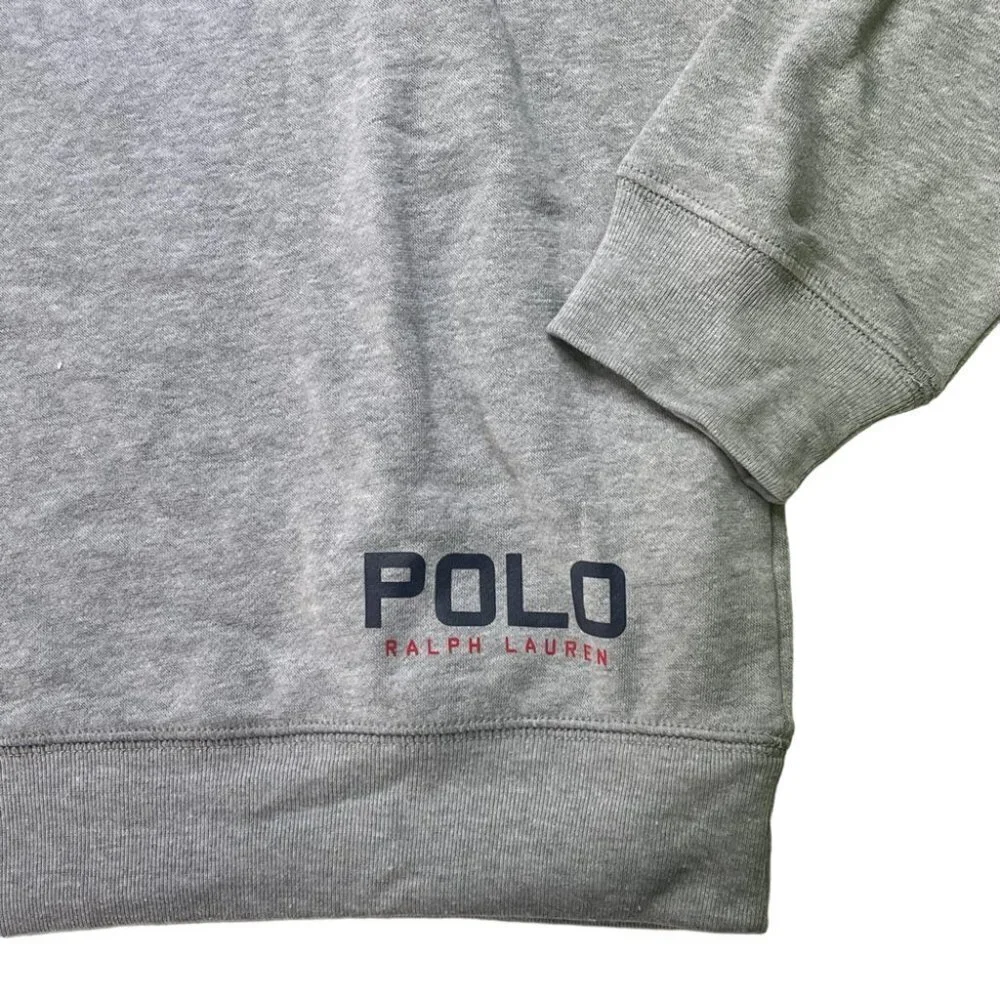 Polo Ralph Lauren Raglan Grey Crewneck Regular Fit Mens Sleepwear Sweatshirt